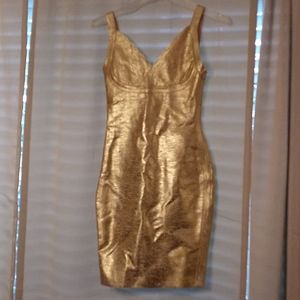 Gold evening dress Bandage